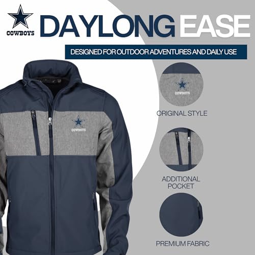 Image of dunbrooke Men's Navy Tennessee Titans Zephyr Softshell Full-Zip Jacket