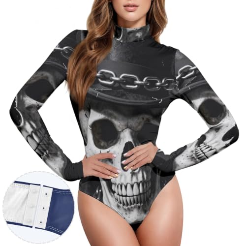 Camiseta de manga larga para mujer con ajuste de leotardo estilizado de cuello alto 2