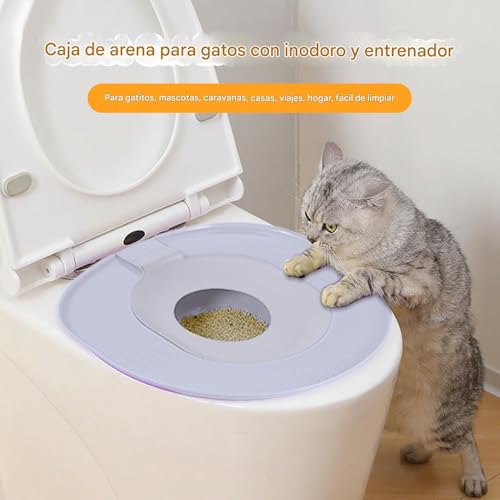 Miniatura 2 de Entrenador Para Gatos Usar Inodoro, Kit De Aprendizaje De Para Gatos, Reutilizable Fácil De Limpiar Seguro Para Mascotas Gatitos Hogar Viaje
