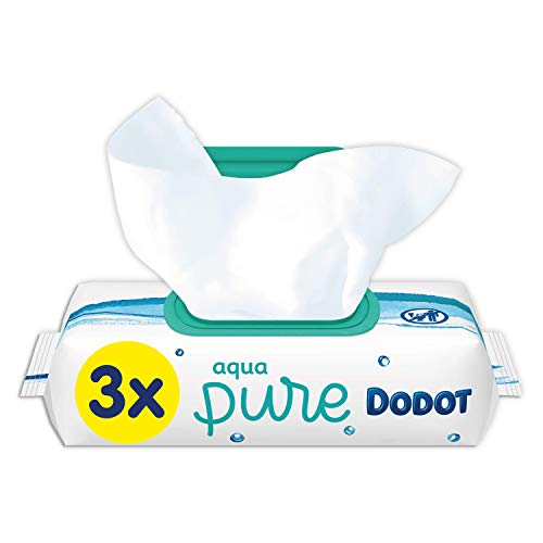 Dodot Aqua Pure Toallitas Bebé con 99% Agua - 3 Paquetes, 144 Toallitas