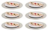 platzteller silber kunststoff  BURI Edelstahl Platzteller 6er-Set Ø35cm Servierteller Dekoteller Unterteller Silber