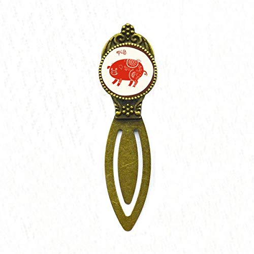 Marque-page Année du Cochon rouge : tradition zodiaque chinois