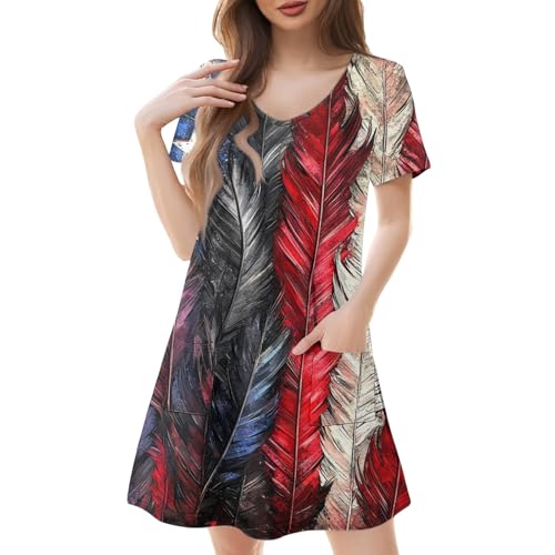 USA Dress Maternity Graphic Fashion Casual Lounge Patriotic USA Flag Festival O Neck Red White and Blue Outfits for Women Vestidos De Verano para Mujer 2025