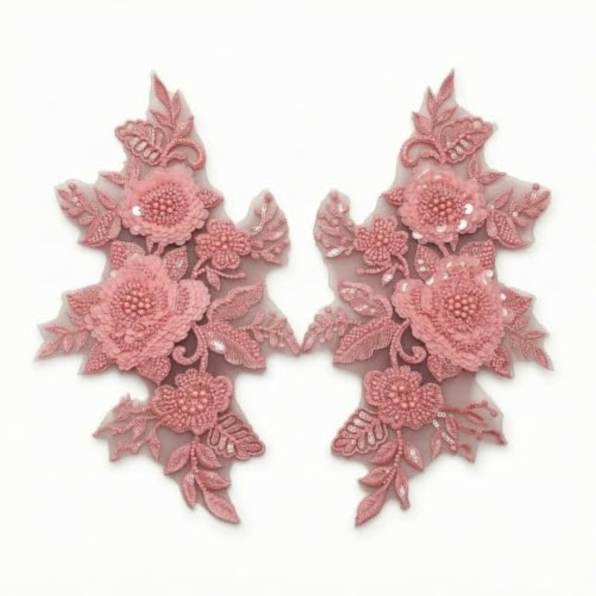 3D Sequin Bead Flower Applique for Wedding Dresses