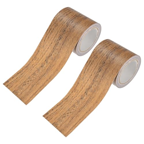 Image of M METERXITY 2-Roll Wood Grain Repair Tape, 2.24in x 15ft Textured Realistic Self-Adhesive Wood Floor Tape Contact Paper for Furniture /Floors /Home [Dark Brown Oak]
