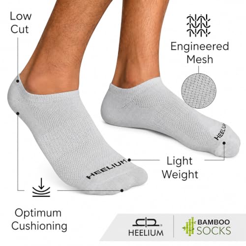 Image of HEELIUM Bamboo Ankle Socks for Men & Women | Ultra-Soft, Odour-Free, Thin & Breathable | 3X Softer than Cotton | Sizes - M (UK 4-8) & L (UK 9-13)