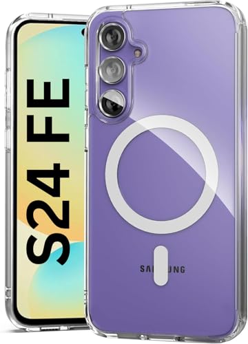 Image of REALCASE for Samsung Galaxy S24 FE 5G | Magnetic Clear Case | Durable, Scratch-Resistant | Slim Transparent Compatible with MagSafe | Protective TPU Bumper Back Cover for Galaxy S24 FE 5G