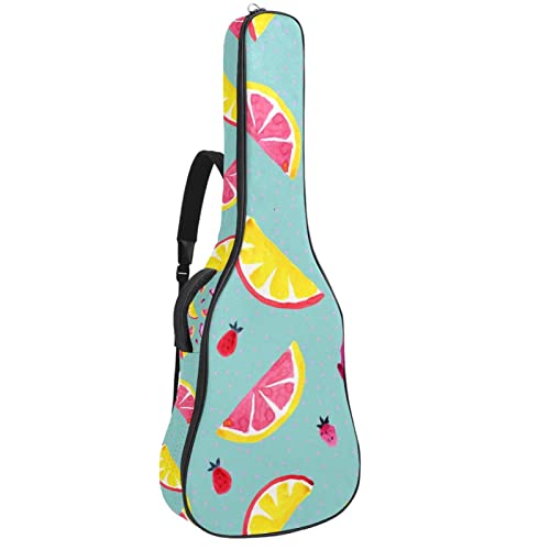 Sac à dos guitare acoustique imperméable motif licorne lamas 42.9" avec organiseur