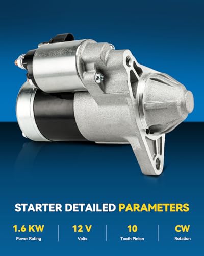 Image of PHILTOP Starter Compatible with Jeep 1999-2002 Grand Cherokee 4.7L 12V1.6KW CWPMGR10 Tooth Pinion /Teeth