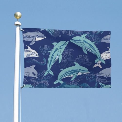 Drapeau dauphin en polyester durable et bannières résistantes aux intempéries