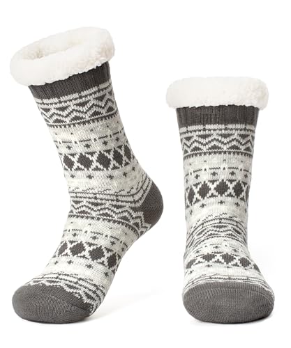 Image of The Metluks Women's Fuzzy Slipper Socks with Non-slip Grippers, Sherpa Lined Warm Cozy Gift Socks