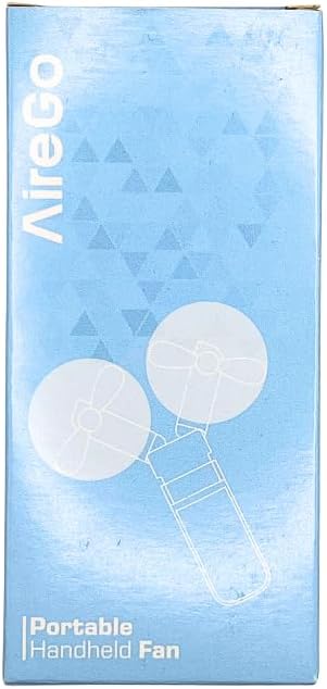 Miniatura 6 de AireGo Mini ventilador de mano portátil, plegable, batería recargable por USB, dos velocidades de viento, viajes, al aire libre, deportes, oficina