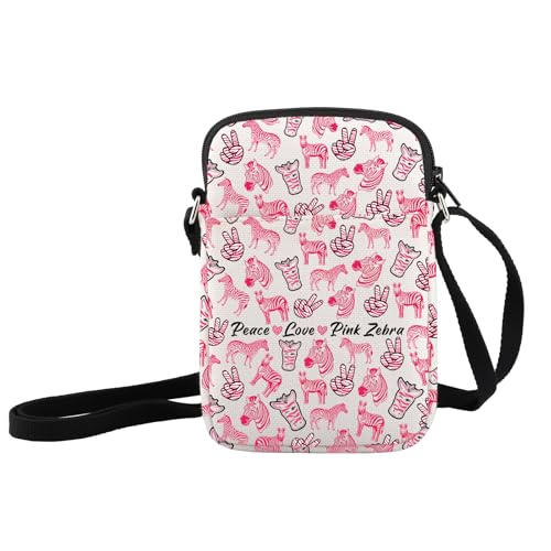 Sac à bandoulière zèbre rose pour femme - Sacoche imprimé animal élégante et originale