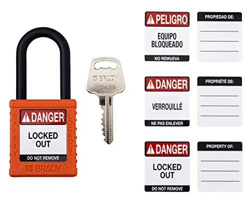 Image of Brady Safety Lockout Padlock Sets - 6 Pack - Orange - Keyed Alike Safety Lockout Padlocks - 1 Key Per Lock - SDPL-ORG-38PL-KA6