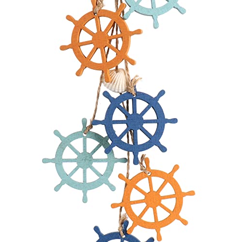Miniatura 7 de Com-For 3x Decoración Colgante Marítima Decoración Colgante Estrella De Mar, Ancla Y Volante De Madera 3 Piezas 38 Cm