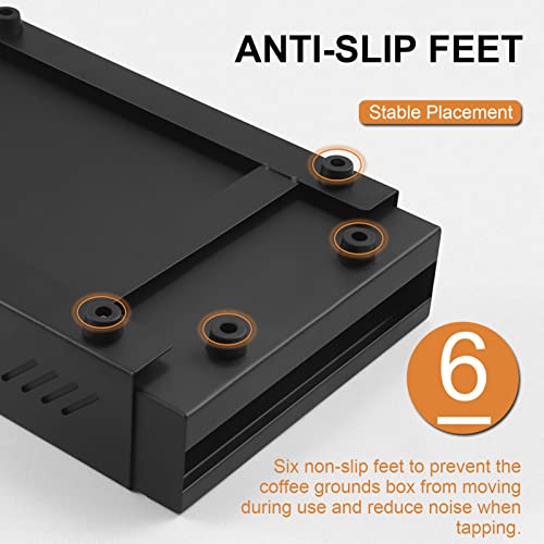 Foto von Espresso-Klopfbox-Schublade, Edelstahl-Kaffee-Klopfbox, Verdickte KaffeerüCkstands-Pulverbox FüR HaushaltsgeschäFt, KaffeemaschinenzubehöR (Schwarz)