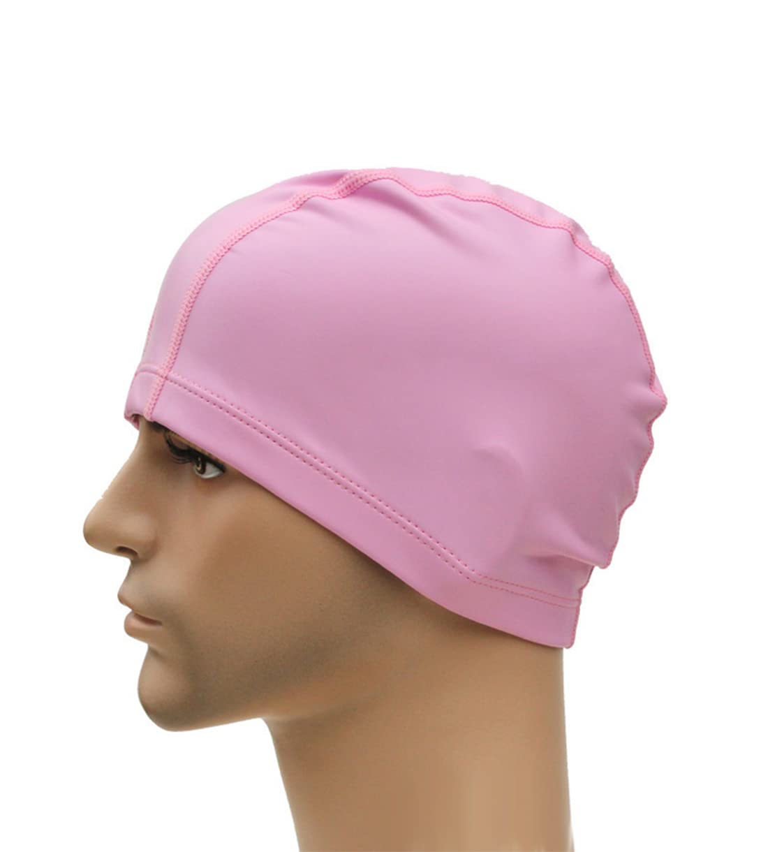 Fabric Swimming Cap Waterproof for Women Men Large Swimming Hat Pleated for Long Hairs PU Bathing Cap Soft Comfortable Swimming Pool Cap for Beach Spa