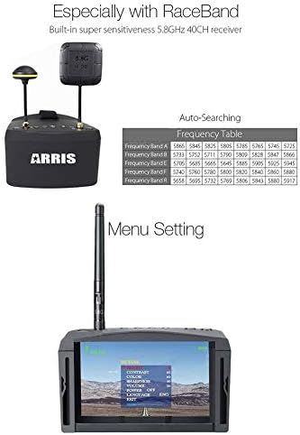 Miniatura 7 de ARRIS EV800 5 pulgadas 800x480 FPV gafas de vídeo 5.8G 40CH Raceband búsqueda automática batería integrada
