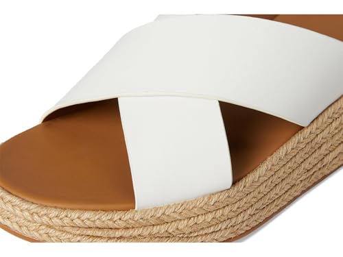 Image of FitFlop womens F-mode Espadrille Leather Flatform Cross Slides