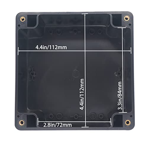 Image of Watertight Junction Box, IP67 Waterproof Project Box Durable ABS Plastic Electronic Enclosure Case for DIY Electrical Project Black 4.72 inch x 4.72 inch x 3.54 inch(120 x 120 x 90 mm)