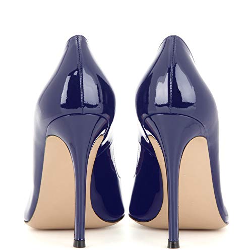 YODEKS Women's Pointed Toe High Heel Pumps 10cm Classic Stiletto Heel Suede Party Dress Shoes4