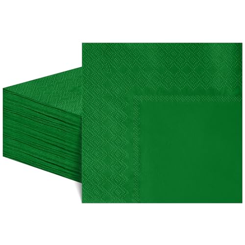 60 Stück Servietten Grün, Doppellagige Papierservietten Geburtstagsservietten Cocktailservietten für Geburtstage Mittagessen Hochzeiten Weihnachtsfeiern, 5 x 5