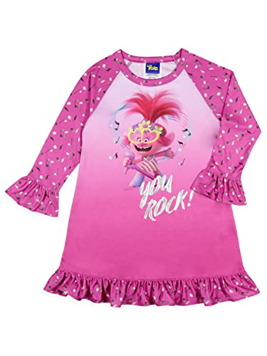 INTIMO Dreamworks Trolls Toddler Girls' Poppy Rock Sleep Pajama Dress Nightgown