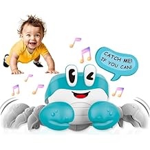 BEKILOLE Crawling Crab Baby Toys | Boys Gifts Interactive Fun for Tummy Time Moving Walking Running | Musical Toddler Boys Girls Birthday Gift Toys 0+ Months | Battery NOT Included - Blue