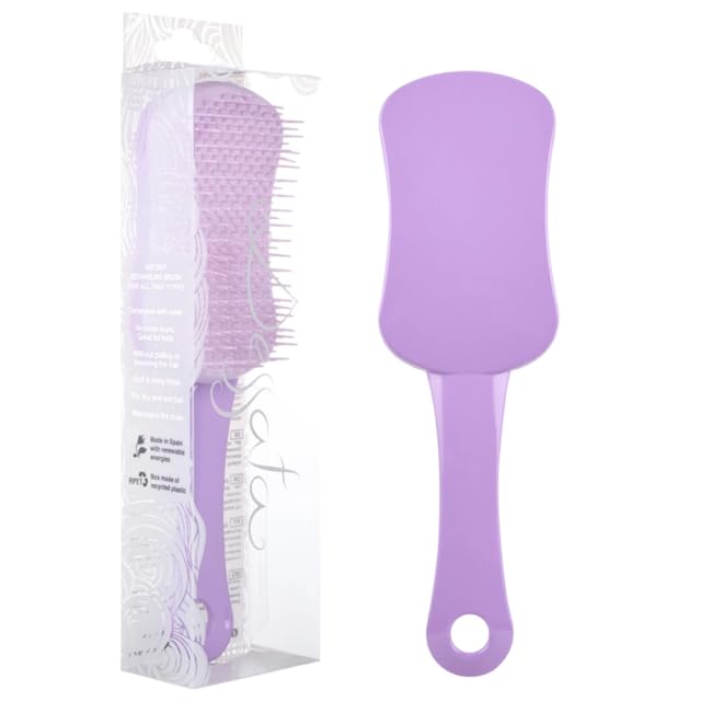 DESSATA Cepillo desenredante antienredos para el pelo con mango, color morado