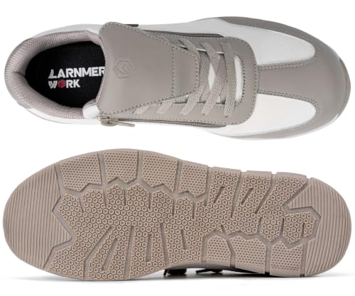 Image of LARNMERN Steel Toe Skate Shoes Men Safety Work Sneakers Wide Toe Box Barefoot Zero Drop Non Slip Shoe
