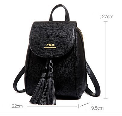 Sac à dos femme mode dame à franges style universitaire grand compartiment