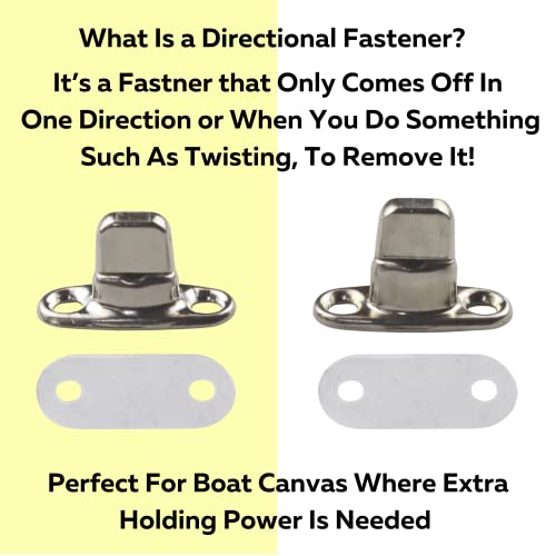 Ez-Xtend Twist Fastener Turn Button Marine Fasteners For Canvas With Flex Washers & Stainless Steel Screws (Short Prong - 10 Pk) #TOP3