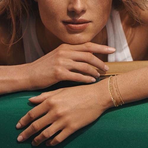 FANZE Paperlip Bracelets for Women Cubic Zircon 14k Gold Plated Chain Bracelets Charm Jewelry Gift for Wedding Birthday Party Prom Chrismas3