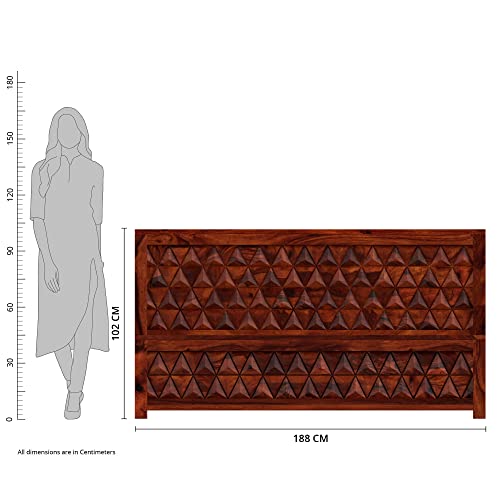 Image of STRATA FURNITURE Solid Sheesham Wood Navis King Size Bed with Box Storage | Palang Cots Wooden Double Beds | Ideal Furniture for Living Room Bedroom and Hotel (Honey Finish)