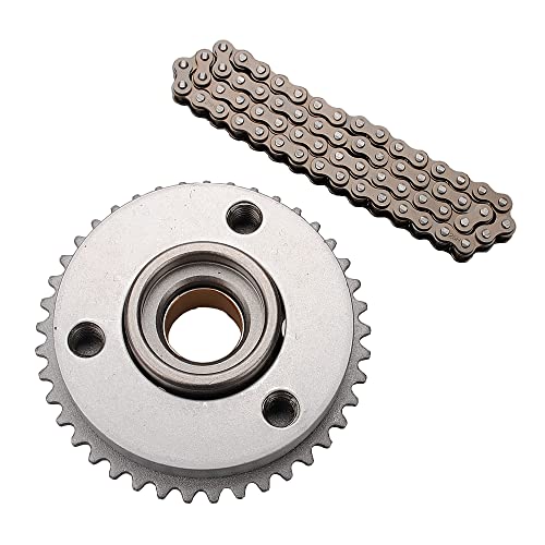 Kit de Embrague de Una Vía y Cadena para Motor de Arranque de 3 Pernos Aplicable a Motos de 50-110CC, Go Karts y ATV miniatura 3