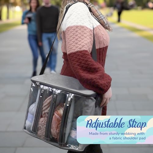 Image of BambooMN JubileeYarn Oxford Fabric Yarn Storage Tote Bag - Grey - 1 Bag