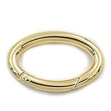 Material: Metal 5 piezas 36 mm abierta anillo ovalado de resorte de la puerta cierre mosquetón de gatillo, metal, dorado, 36 mm