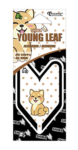 Image of Treefrog Young Leaf JDM Squash scent 5-Pack, Cute Shiba, Car Hanging Air Freshener
