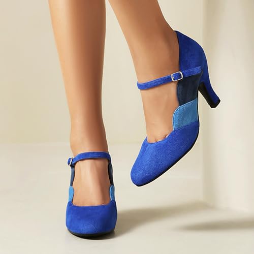 Women's Mary Jane Close Round Toe Vintage 1950s Heels Ankle Straps Retro 1920s Victorian Pumps 1930s Shoes4