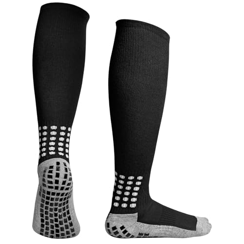 Linkidea Kids Soccer Grip Socks (2 Pairs), Anti Slip Soccer Socks for Kids Age 6-9, Soccer Non Slip Socks with Grip Pads