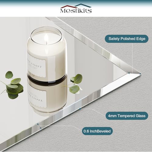Mestikits Bathroom Mirrors for Wall Beveled, 24"x36" Frameless Bathroom Vanity Mirror, Wall Mount Mirror for Bedroom Entryway Living Room Hangs Horizontally or Vertically by Mestikits - Used condition - Image 6