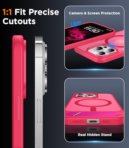 Image of Magnetic Compatible with iPhone 14 Pro Case, [Built-in Invisible Kickstand][Compatible with MagSafe] [Military Grade Shockproof] Slim Translucent Matte Phone Case for iPhone 14 Pro 6.1 inch