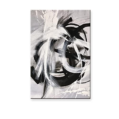 Peinture impression affiches salon noir et blanc tableau abstrait vintage 80x120cm