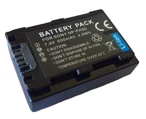 Bateria NP-FH50 para câmera digital e filmadora Sony DCR-DVD106, DCR-DVD208, DCR-DVD306, DCR-HC37, D