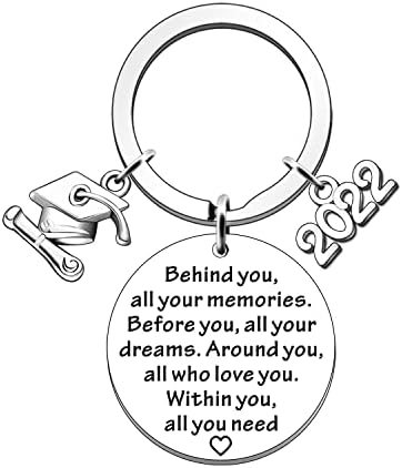 SDOFY Class of 2022 Graduation Gifts for Her Him Inspirational Gifts Keyring Encouragement Keychain Gifts for Daughter Son Friends Senior Students Always Remember You are Braver Stronger Smarter