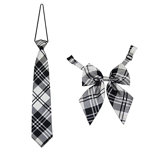 Mantieqingway School Ties for Boys/Girls, Pre-tied Adjustable Bow Ties Uniforms Tie Set for Graduation Party Casual(Age 5-12)