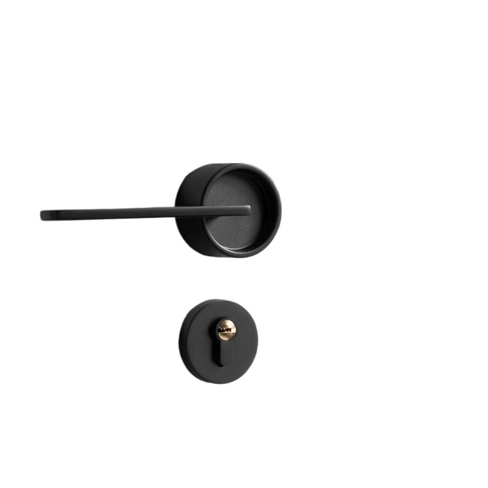 OPTEPYOE Door Lock Bedroom Door Handle Cylinder Silent Home Hardware(Black)