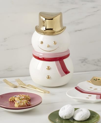 Image of kate spade new york Be Jolly Holiday Collection, Snowman Cookie Jar