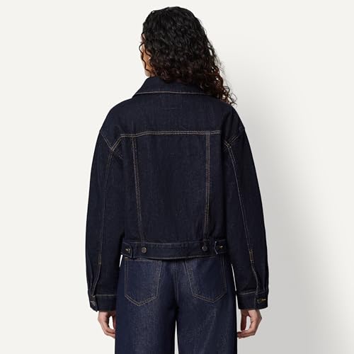 Image of Amazon Essentials Women's Low Stretch Relaxed-Fit Cropped Denim Jacket