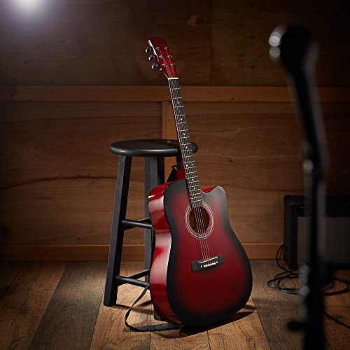 Ashthorpe STR-B27_RED 41-Inch Beginner Cutaway Acoustic Guitar Package thumb #5